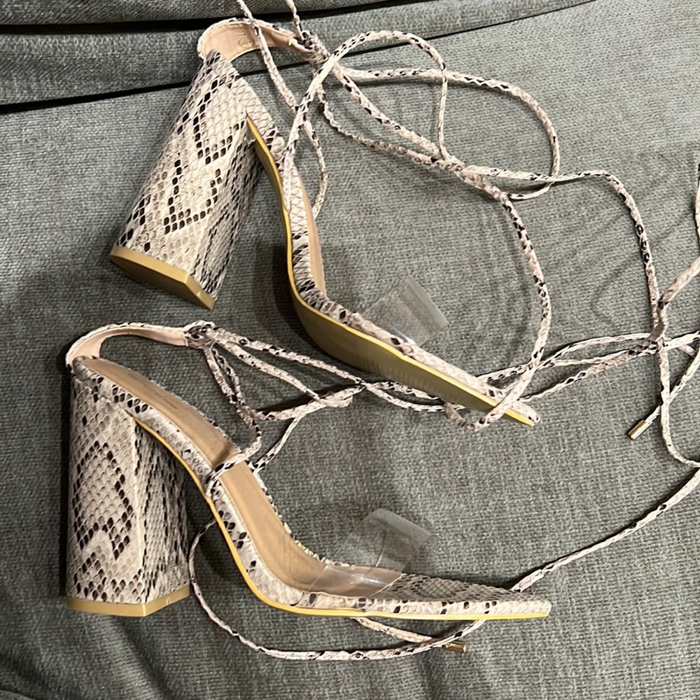 Pretty Little Thing block heel sandals
